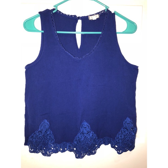 Eyeshadow Tops Royal Blue Lace Shirt Poshmark